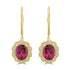 4.38ct Rhodonite Earrings with 0.227tct Diamond set in 14K Yellow Gold