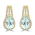 2.89ct Aquamarine Earrings with 0.598tct Diamond set in 14K Yellow Gold