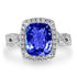 3.02ct Blue Tanzanite Ring with 0.55tct Diamonds set in 14K White Gold