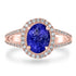1.56ct Tanzanite Ring with 0.33tct Diamonds set in 14K Rose Gold