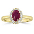 1.16ct Ruby Rings with 0.26tct Diamond set in 14K Yellow Gold