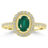 0.65ct Emerald Rings with 0.23tct Diamond set in 14K Yellow Gold