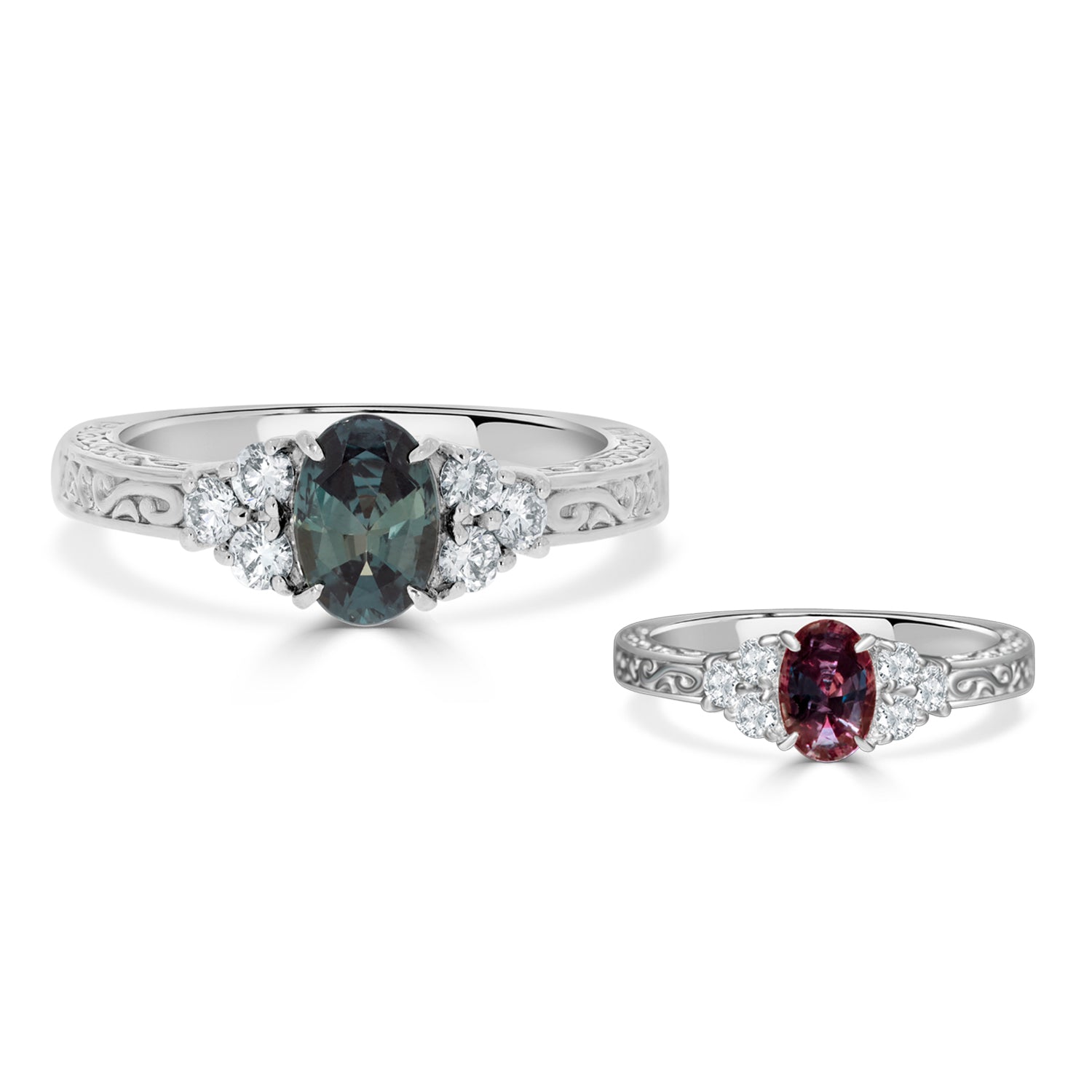 Real Alexandrite Rings