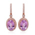 16.67Tct Kunzite With 1.79Tct Diamonds In 14K Rose Gold Earrings