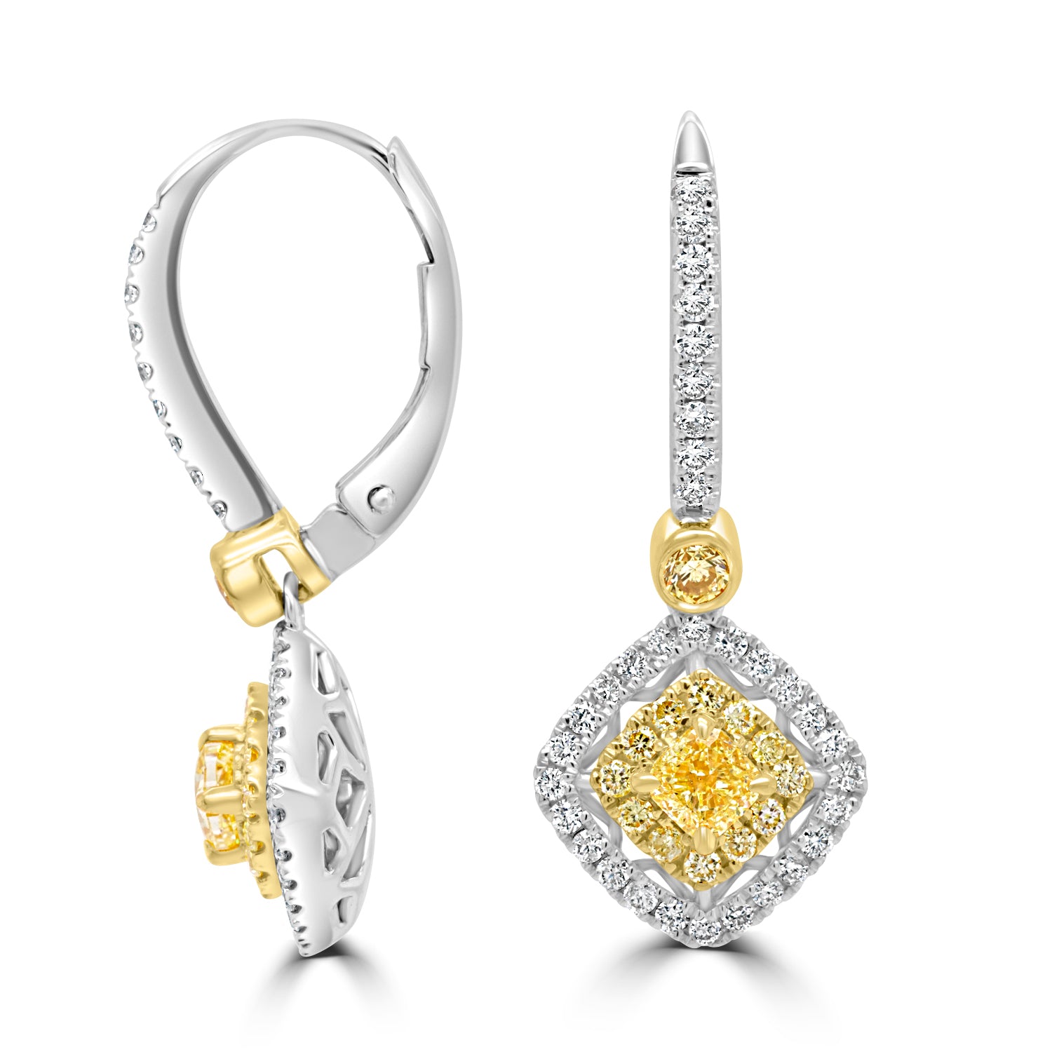 18K Yellow Gold White Diamond Earring Charms 001-699-00013