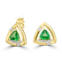 1.18Tct Tsavorite Stud Earrings With 0.14Tct Diamonds Set In 14K Yellow Gold