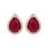2.12tct Ruby Stud earring with 0.17tct diamonds set in 14K yellow gold