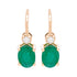 2.33 ct Emerald earrings with 0.11 ct diamonds set in 14K yellow gold