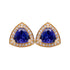 2.42tct Tanzanite Stud earrings with 0.24tct diamonds set in 14K yellow gold