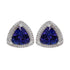 8.98ct Tanzanite Stud earrings with 0.66ct diamonds set in 14K white gold