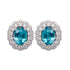 6.64ct Blue Zircon Stud Earring With 1.15tct Diamonds Set In 14kt White Gold