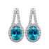 5.11ct Blue Zircon Earring With 0.55tct Diamonds Set In 14kt White Gold