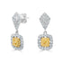 0.41ct Yellow Diamond Earring with 0.92ct Diamonds set in 18K Two Tone