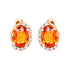 3.5ct Mandarin Garnet Stud Earring with 0.32ct diamond set in 14K white gold