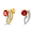 2.22tct Mahenga Garnet Earring with 0.48tct Diamonds set in 14K Yellow Gold