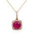 1.30Ct Ruby With 0.22Tct Diamonds In 14K Yellow Gold Pendant