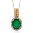 1.94ct Emerald pendant with 0.34ct diamonds set in 14K yellow gold