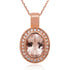 1.48ct Morganite Pendant With 0.15tct Diamonds Set In 14kt Rose Gold