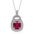 1.96ct Rubelite pendant with 0.34tct diamonds set in 14K white gold