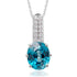 3.70ct Blue Zircon Pendant With 0.11tct Diamonds Set In 14kt White Gold