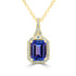 2.30Ct Tanzanite Pendant With 0.21Tct Diamonds Set In 14K Yellow Gold