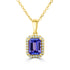 2.30Ct Tanzanite Pendant With 0.18Tct Diamonds Set In 14K Yellow Gold