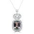 2.90Ct Green Tanzanite Pendant With 0.50Tct Diamonds Set In 14K White Gold