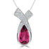 2.44Ct Rubelite Pendant With 0.23Tct Diamonds Set In 14K White Gold