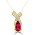 2.72Ct Rubelite Pendant With 0.23Tct Diamonds Set In 14K Yellow Gold