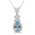 1.52Ct Aquamarine Pendant With 0.24Tct Diamonds Set In 14K White Gold
