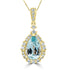 2.51ct Aquamarine Pendant with 0.35ct Diamonds set in 14K Yellow Gold