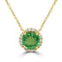 2.22Ct Tsavorite Necklace With 0.11Tct Diamonds Set In 14K Yellow Gold
