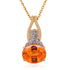1.78ct Mandarin Garnet Necklaces with 0.05tct diamonds set in 14K yellow gold