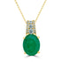 2.21Ct Emerald Pendant With 014Tct Diamonds Set In 14K Yellow Gold