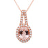 1.59ct Morganite Pendant With 0.30tct Diamonds Set In 14kt Rose Gold