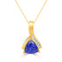 2.58Ct Tanzanite Pendant With 0.11Tct Diamonds Set In 14K Yellow Gold
