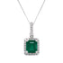 2.39ct Emerald pendant with 0.27tct diamonds set in 14K white gold