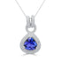 5.24ct Tanzanite Pendant with 1.23tct Diamonds set in 14K White Gold