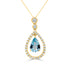 1.21ct Aquamarine Pendant with 0.51ct Diamonds set in 14K Yellow Gold