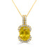 2.74Ct Sphene Pendant With 0.22Tct Diamonds Set In 14K Yellow Gold