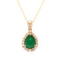 1.47ct Emerald pendant with 0.37tct diamonds set in 14K yellow gold