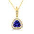 1.92Ct Tanzanite Pendant With 0.41Tct Diamonds Set In 14K Yellow Gold
