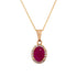 1.3ct Ruby pendant with 0.15tct diamonds set in 14K yellow gold