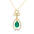 1.44Ct Emerald Pendant With 0.35Tct Diamonds Set In 14K Yellow Gold