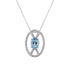 1.24ct Aquamarine pendant with 0.34tct diamonds set in 14K white gold