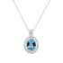1.95ct Aquamarine pendant with 0.16tct diamonds set in 14K white gold