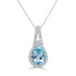 1.73Ct Aquamarine Pendant With 0.19Tct Diamonds Set In 14K White Gold