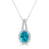 4.70Ct Blue Zircon Pendant With 0.29Tct Diamonds Set In 14K White Gold