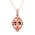 5.93ct Morganite Pendant with 0.34ct Diamonds set in 14K Rose Gold