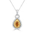 0.41Ct Yellow Diamond Pendant With 0.51Tct Diamond Accents Set In 14K Two Tone Gold